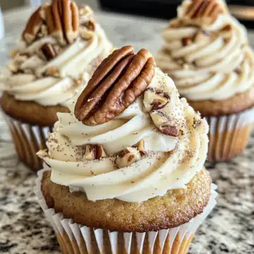 Irresistible Banana Cinnamon Pecan Cupcakes taken with iphone 15 pro max --iw 2 --ar 4:5 --v 6.1 --raw