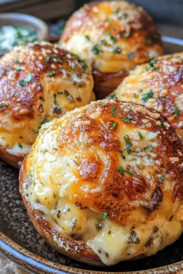 Irresistible Garlic Parmesan Cheeseburger Bombs taken with iphone 15 pro max --iw 2 --ar 4:5 --v 6.1 --raw