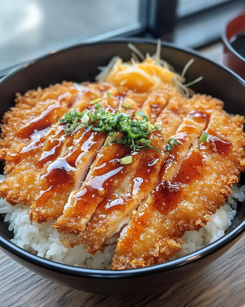 Pressure cooker with prepared ingredients for Japanese katsu bowls