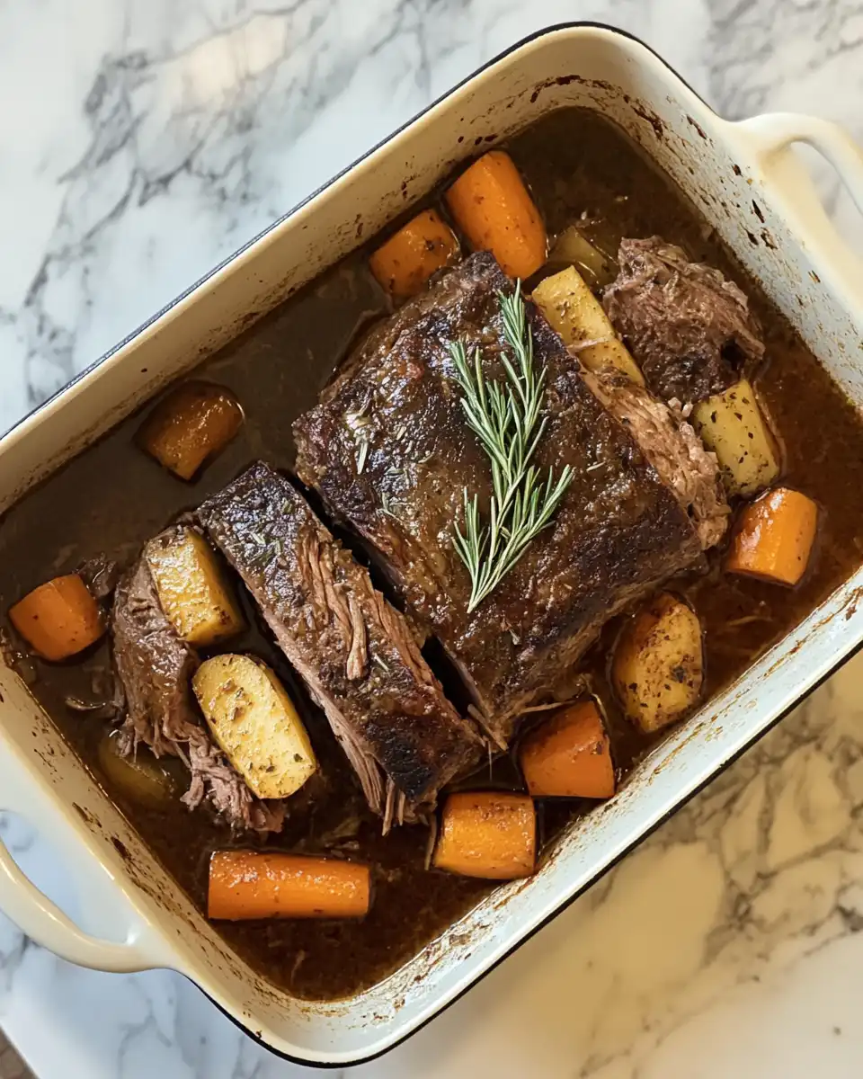 Tender Italian pot roast shredded and ready to serve