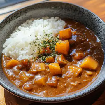 Japanese Curry On Rice taken with iphone 15 pro max --iw 2 --ar 4:5 --v 6.1 --raw