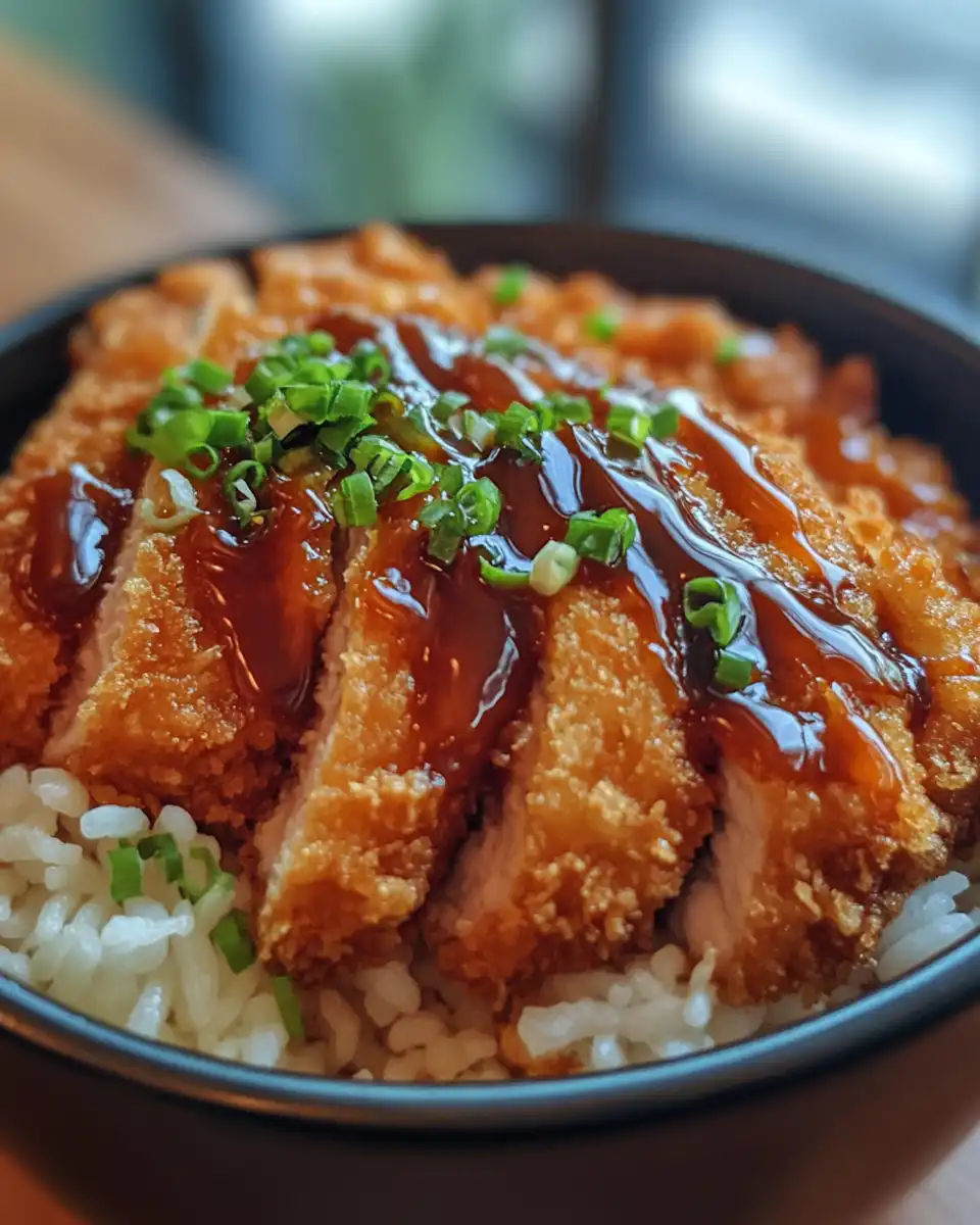 Steaming Japanese katsu bowl inviting aroma in kitchen