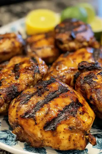 Juicy Spicy Grilled Cuban Chicken taken with iphone 15 pro max --iw 2 --ar 4:5 --v 6.1 --raw