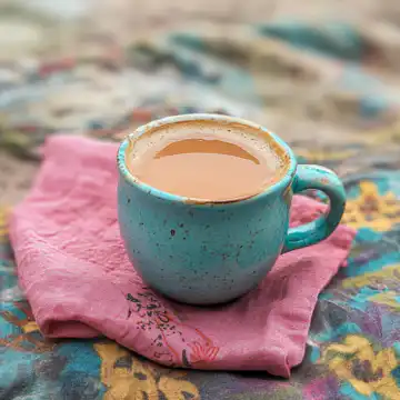 Kashmiri Pink Chai taken with iphone 15 pro max --iw 2 --ar 4:5 --v 6.1 --raw