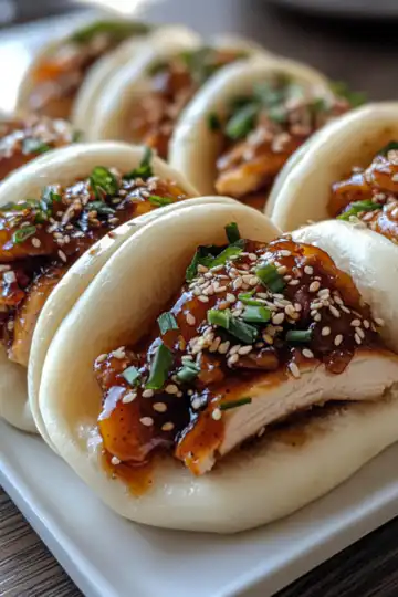 Korean Chicken Bao Buns taken with iphone 15 pro max --iw 2 --ar 4:5 --v 6.1 --raw