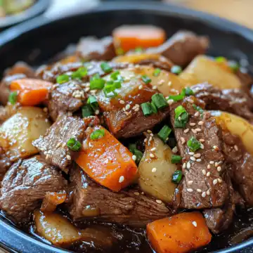 Korean Style Pot Roast taken with iphone 15 pro max --iw 2 --ar 4:5 --v 6.1 --raw