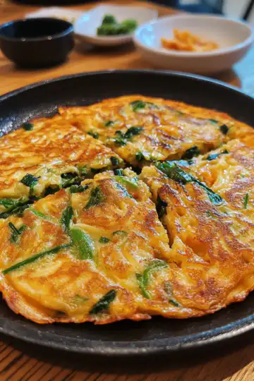 Korean Vegetable Pancake Yachaejeon taken with iphone 15 pro max --iw 2 --ar 4:5 --v 6.1 --raw