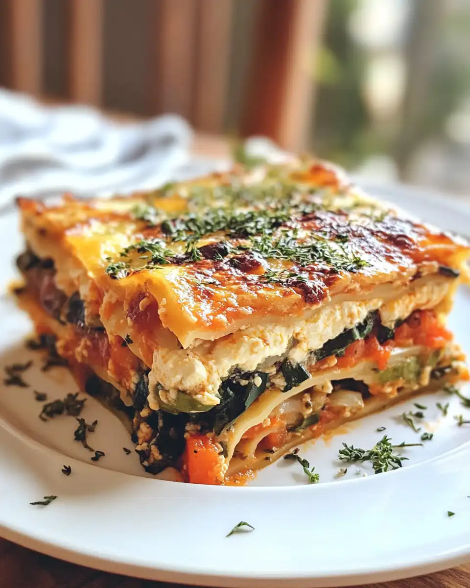 Roasted vegetables for lasagna layering