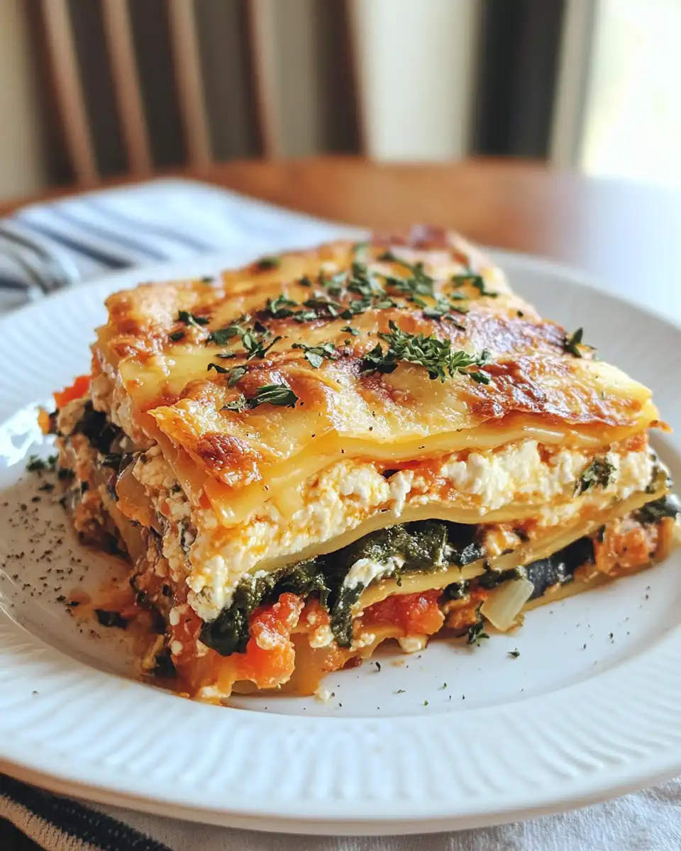 Pressure cooker vegetable lasagna steaming and ready
