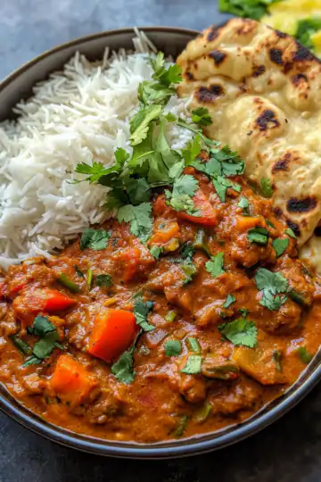 Loaded Veggie Tikka Masala taken with iphone 15 pro max --iw 2 --ar 4:5 --v 6.1 --raw
