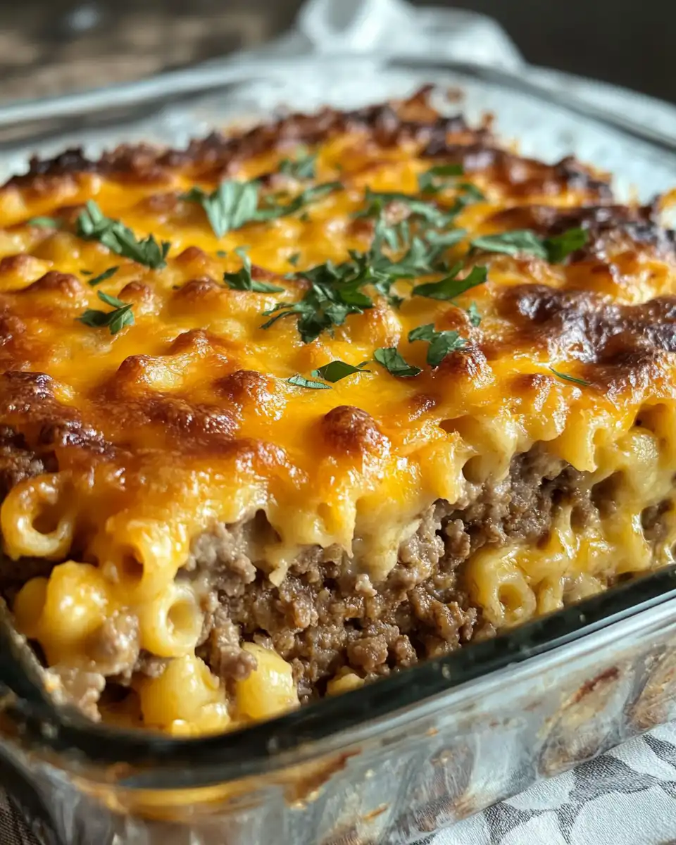 Macaroni noodles coated in butter and BBQ sauce for creamy mac and cheese layer