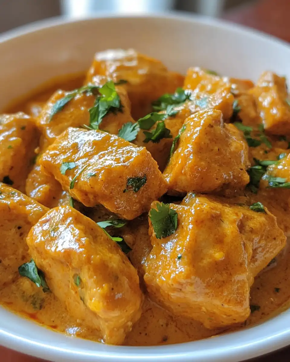 Fresh ingredients for mango chicken curry preparation in bowls