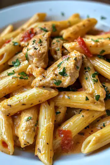 Marry Me Chicken Pasta taken with iphone 15 pro max --iw 2 --ar 4:5 --v 6.1 --raw