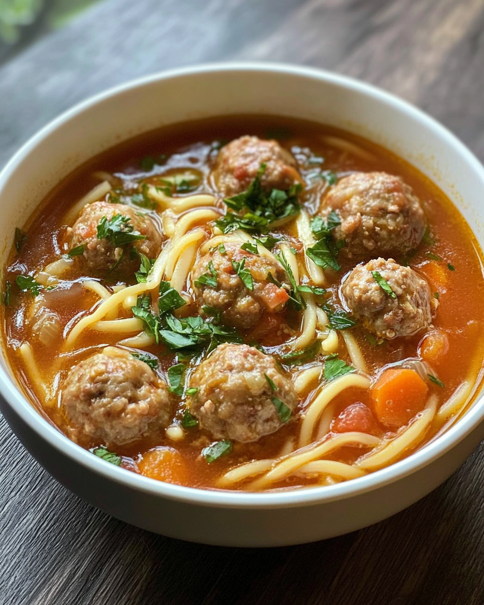 Steam rising from pressure cooker with meatball soup inside