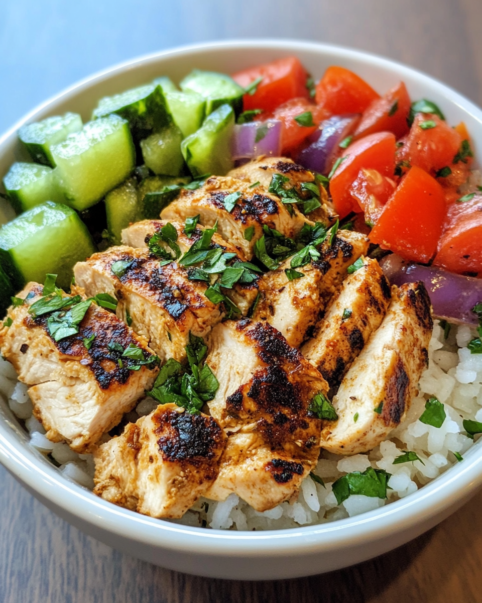 Spiced chicken thighs marinating in bowl for Mediterranean chicken recipe