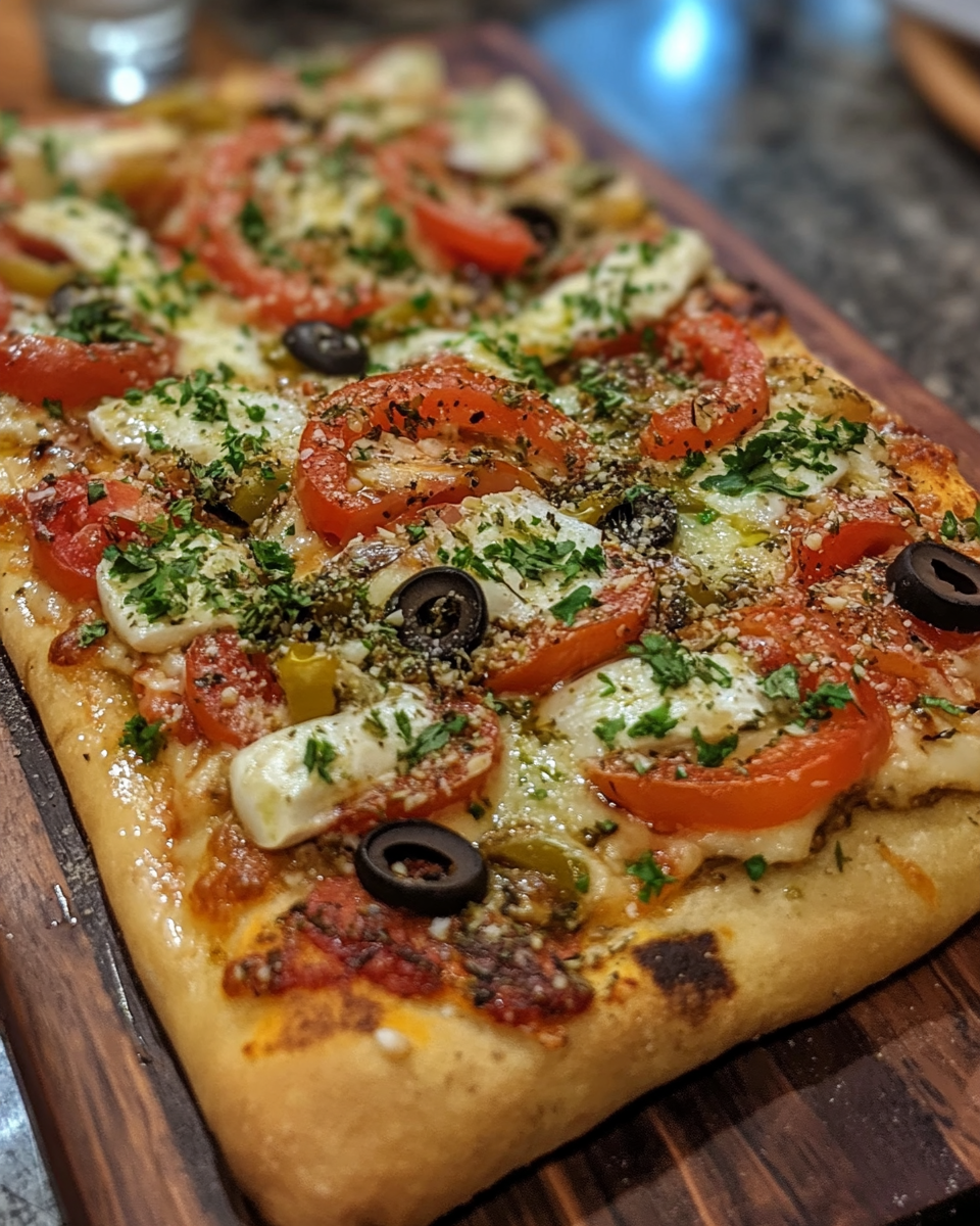 Ingredients assembled on flatbread pizza before cooking