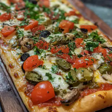 Mediterranean Flatbread Pizza taken with iphone 15 pro max --iw 2 --ar 4:5 --v 6.1 --raw