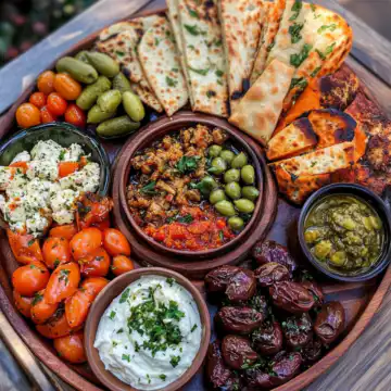 Mediterranean Mezze Tapas Platter taken with iphone 15 pro max --iw 2 --ar 4:5 --v 6.1 --raw