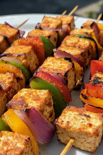 Middle Eastern Tofu Kebabs taken with iphone 15 pro max --iw 2 --ar 4:5 --v 6.1 --raw
