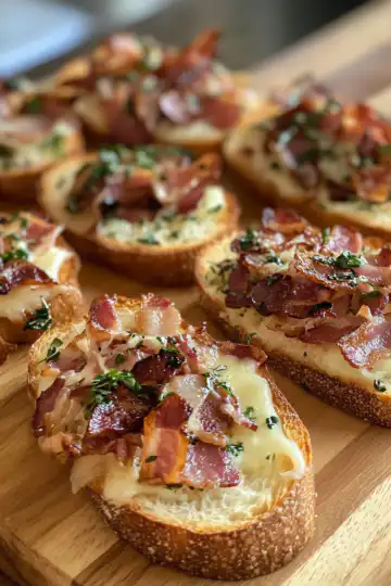 Million Dollar Bacon Crostini taken with iphone 15 pro max --iw 2 --ar 4:5 --v 6.1 --raw