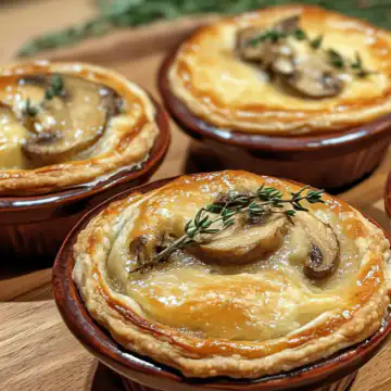 Mini Mushroom And Gruyere Pot Pies With Thyme taken with iphone 15 pro max --iw 2 --ar 4:5 --v 6.1 --raw