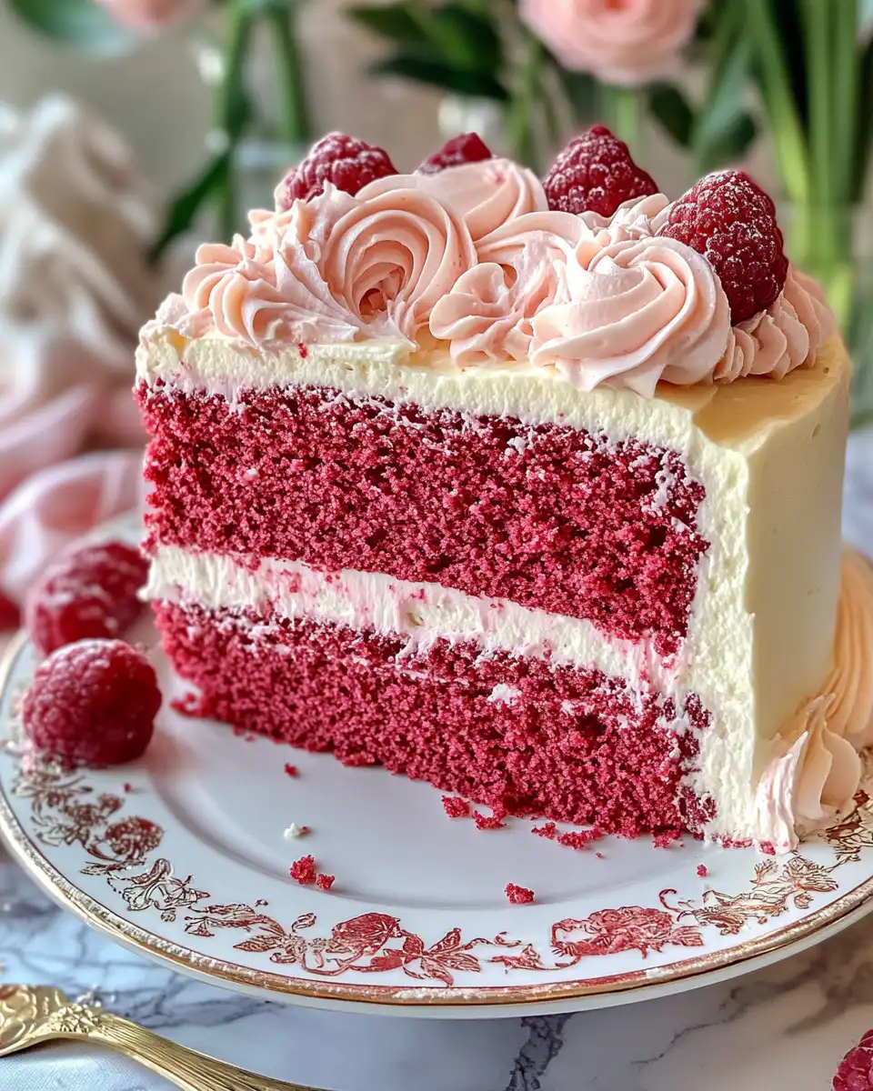 Pink velvet cake batter preparation with fresh strawberries