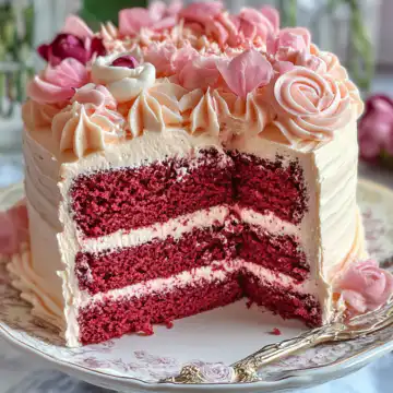 Mothers Day Pink Velvet Cake taken with iphone 15 pro max --iw 2 --ar 4:5 --v 6.1 --raw