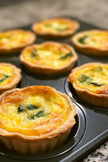 Muffin Tin Mini Quiche taken with iphone 15 pro max --iw 2 --ar 4:5 --v 6.1 --raw