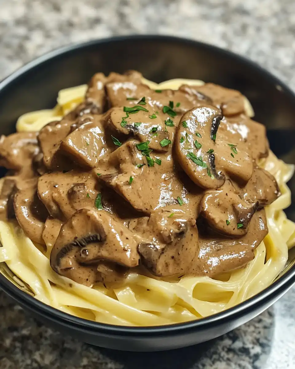 Ingredients for vegan mushroom and seitan stroganoff ready to mix