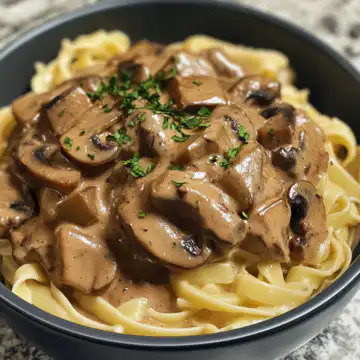 Mushroom And Seitan Stroganoff taken with iphone 15 pro max --iw 2 --ar 4:5 --v 6.1 --raw
