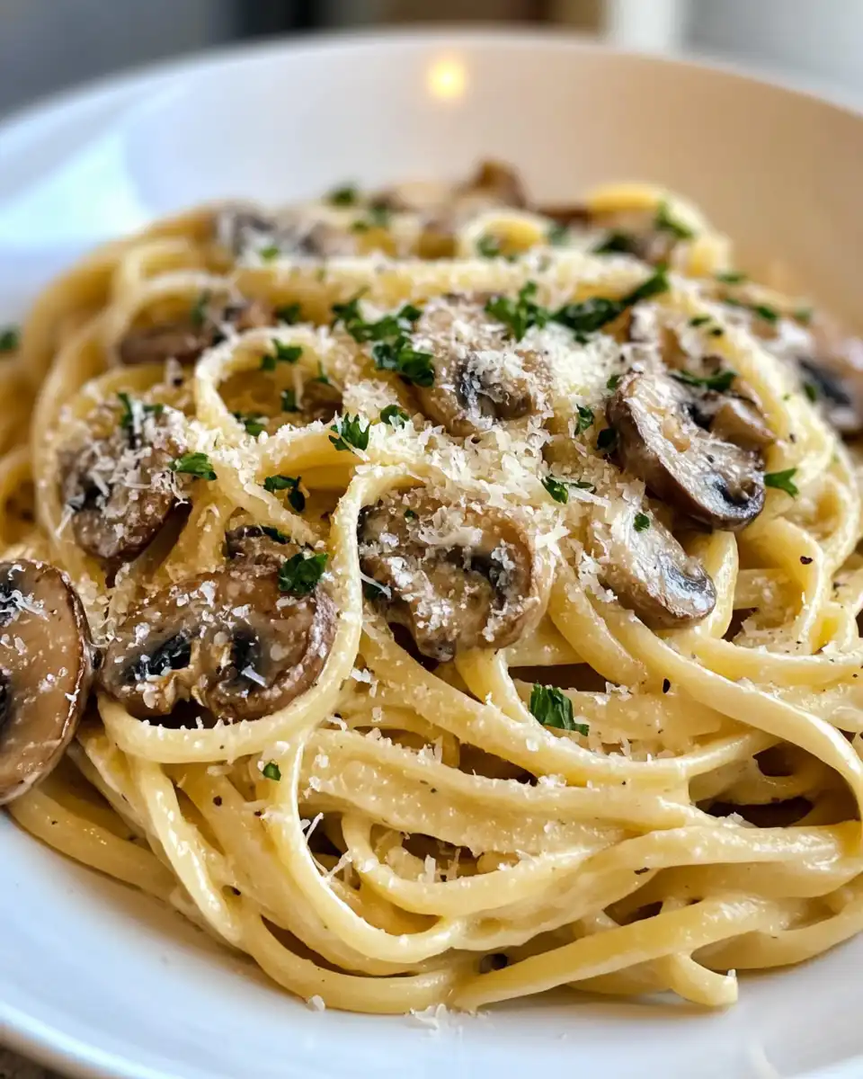 Creamy mushroom and Gruyere pasta steaming in pressure cooker