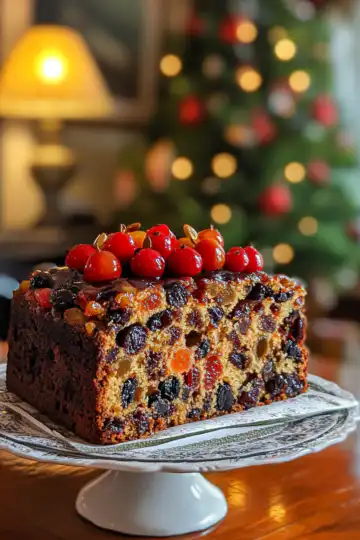 Never Fail Fruit Cake Old Fashioned Style taken with iphone 15 pro max --iw 2 --ar 4:5 --v 6.1 --raw