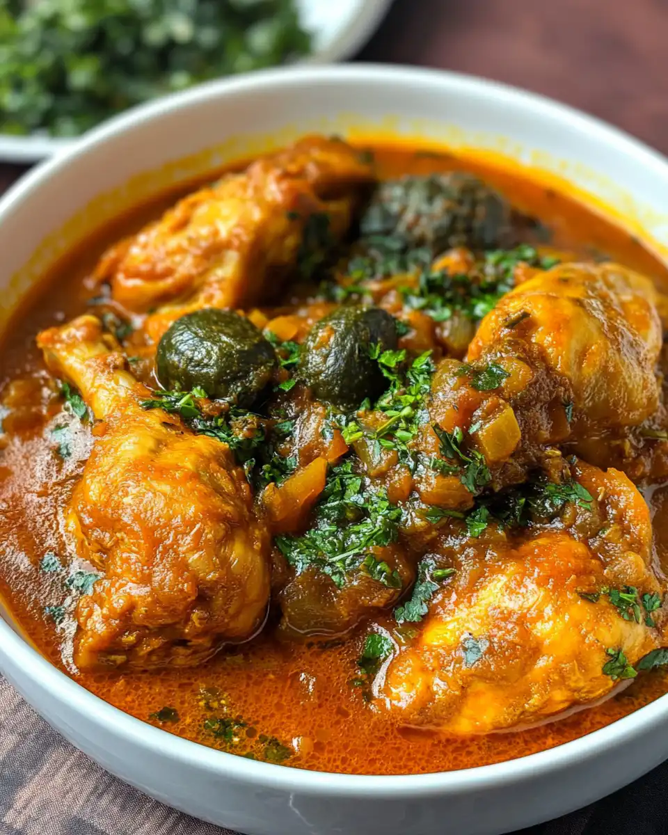 Pressure cooker releasing steam as Nigerian chicken stew cooks to tender perfection