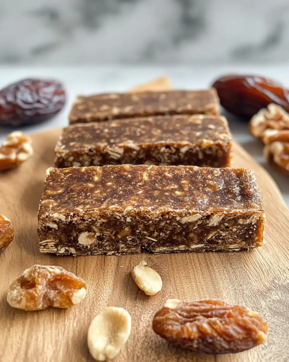 Close up of chocolate and nutty no bake date energy bar bite