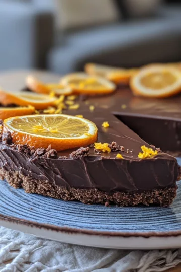No-Bake Terry’s Chocolate Orange Tart! taken with iphone 15 pro max --iw 2 --ar 4:5 --v 6.1 --raw
