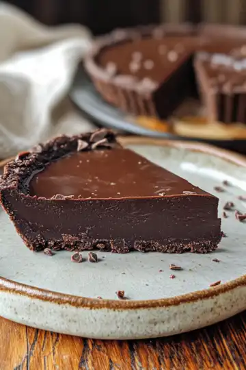 No Bake Vegan Chocolate Tart taken with iphone 15 pro max --iw 2 --ar 4:5 --v 6.1 --raw