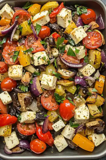 One Pan Greek Vegetables Recipe taken with iphone 15 pro max --iw 2 --ar 4:5 --v 6.1 --raw