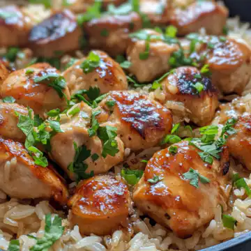 One Pan Honey Butter Garlic Chicken Rice taken with iphone 15 pro max --iw 2 --ar 4:5 --v 6.1 --raw