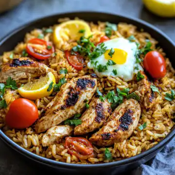 One Pot Chicken Shawarma Rice Bold taken with iphone 15 pro max --iw 2 --ar 4:5 --v 6.1 --raw