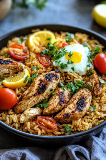 One Pot Chicken Shawarma Rice Bold taken with iphone 15 pro max --iw 2 --ar 4:5 --v 6.1 --raw