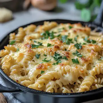 One Pot French Onion Pasta for Cozy Nights taken with iphone 15 pro max --iw 2 --ar 4:5 --v 6.1 --raw