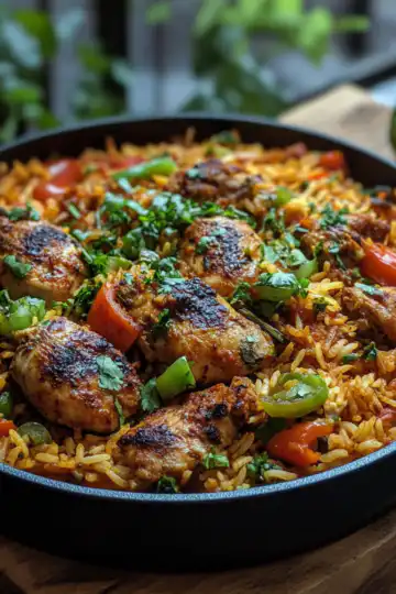 One Pot Shawarma Chicken And Rice taken with iphone 15 pro max --iw 2 --ar 4:5 --v 6.1 --raw