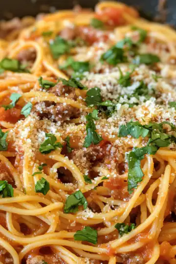 One Pot Spaghetti Recipe taken with iphone 15 pro max --iw 2 --ar 4:5 --v 6.1 --raw