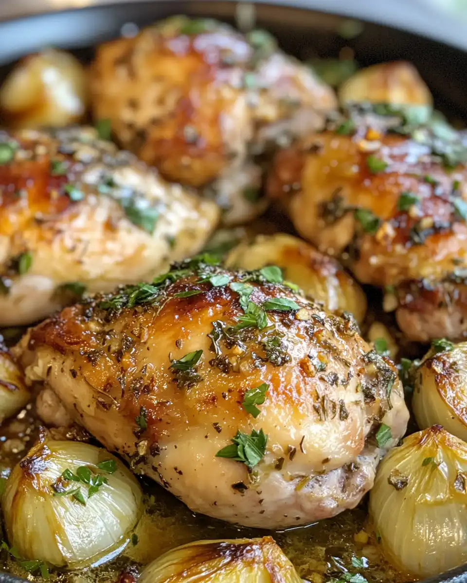 Ingredients arranged on foil for oven roasted French garlic chicken including shallots and garlic