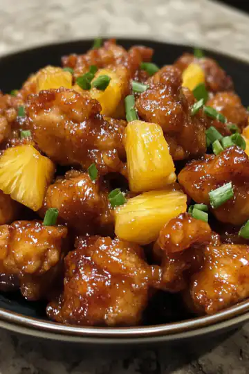Pineapple Chicken taken with iphone 15 pro max --iw 2 --ar 4:5 --v 6.1 --raw