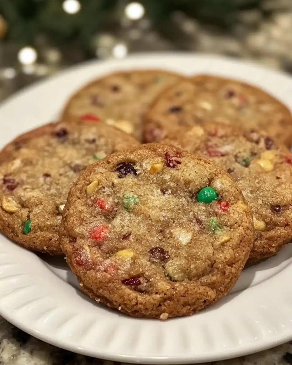 Pressure cooker releasing steam over fruitcake cookie dough