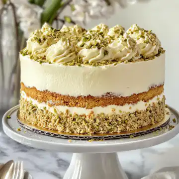 Pistachio Mascarpone Layer Cake Recipe taken with iphone 15 pro max --iw 2 --ar 4:5 --v 6.1 --raw