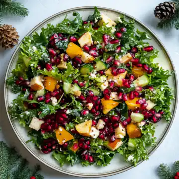 Pomegranate Christmas Salad With Honey Mustard Dressing taken with iphone 15 pro max --iw 2 --ar 4:5 --v 6.1 --raw