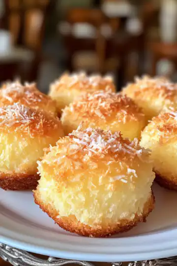 Portuguese Coconut Cakes taken with iphone 15 pro max --iw 2 --ar 4:5 --v 6.1 --raw
