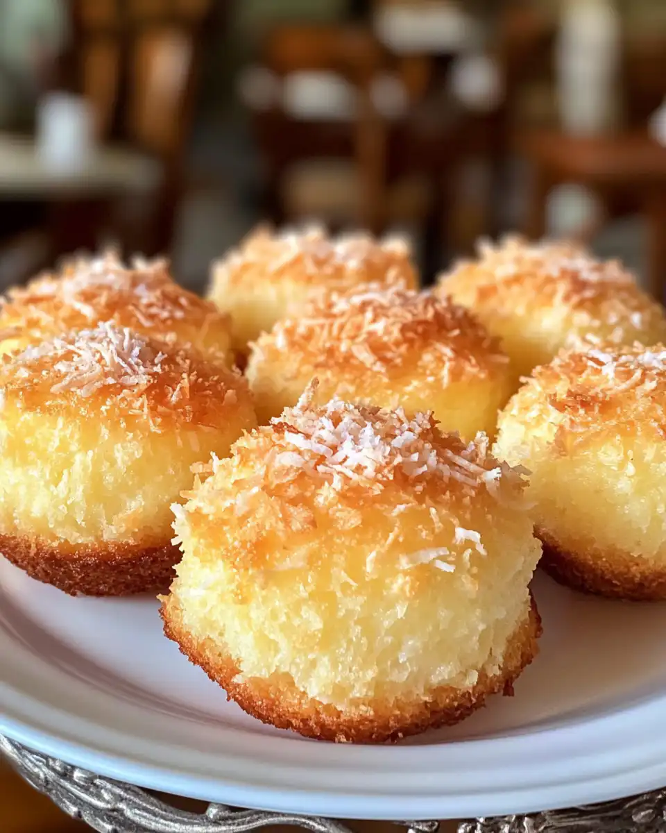 Portuguese moist coconut cake close up showing tender texture
